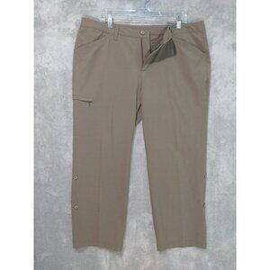 Eddie Bauer Pants Womens 16 Beige Travex Adventure Roll Up Cargo Hiking Outdoor